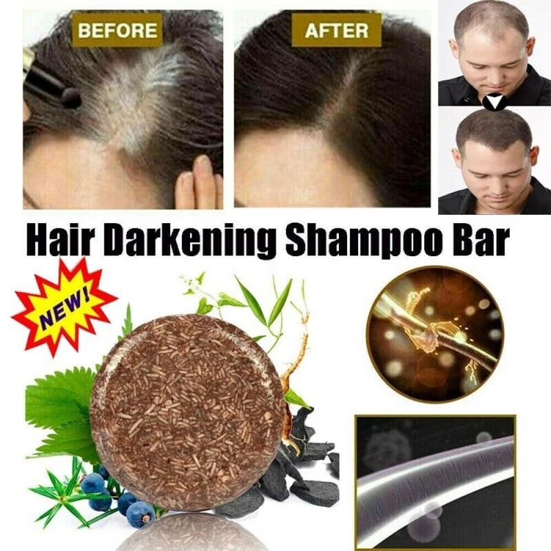 MS.Dear 3PCS Organic Soap Hair Darkening Shampoo Bar Gray Hair