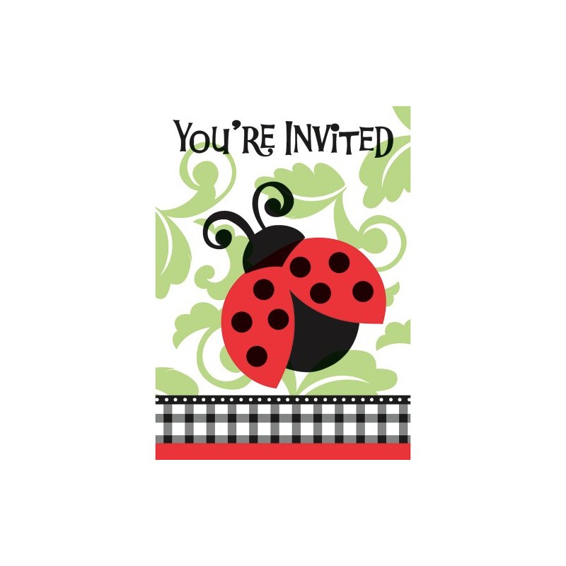 Ladybug Invitations, 8ct