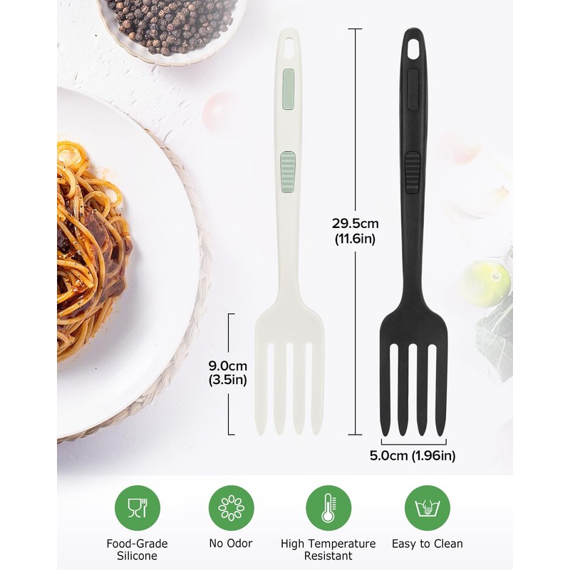 Silicone Flexible Cooking Fork, 11.6 Inch Heat Resistant, Large Non
