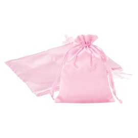 PATIKIL 6 x 8 Inch Satin Bags with Drawstring, 3 Pcs Silk Drawstring Gift Bags Wedding Favor Pouch for Jewelry Candy Christmas Party Graduation Birthday Easter, Pink
