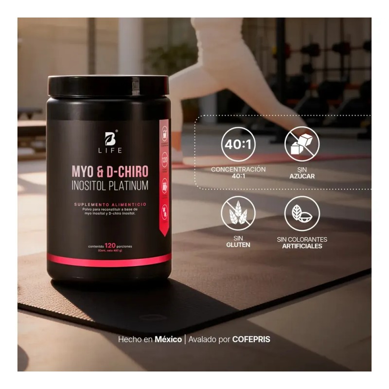 Myo & D-chiro Inositol Platinum Ratio 40:1 492g 120 Porciones.