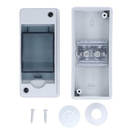 Distribution Protection Box, IP65 Fuse Box, Surface-Mounted 2-Way Waterproof Distribution Protection Box with Transparent Cover, Electronic Connection Box for Circuit Breaker Outdoor
