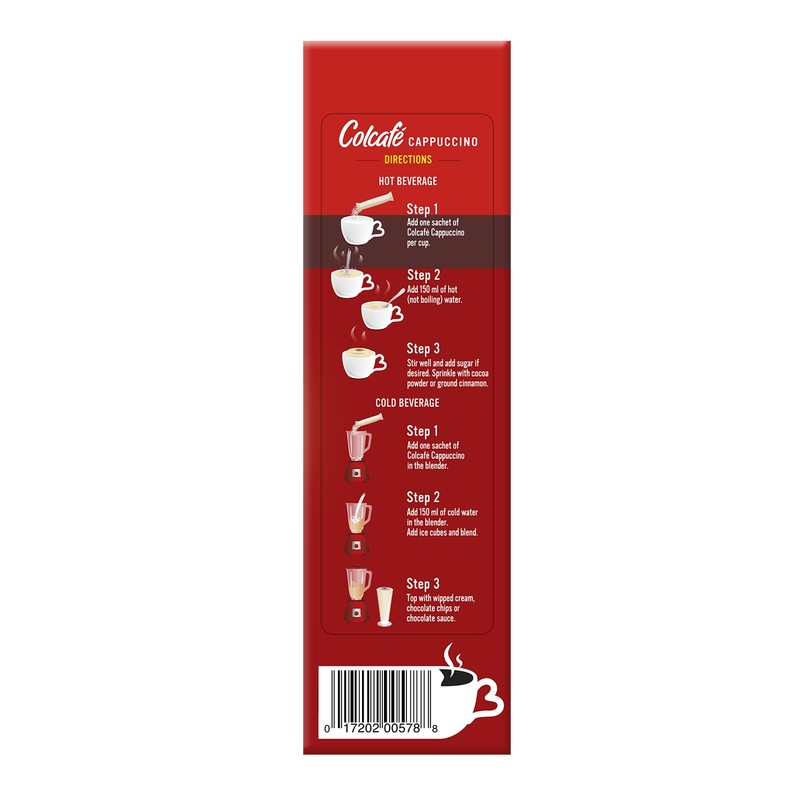 Colcafe Instant Classic Cappuccino, 6 sticks per pack, Pack of