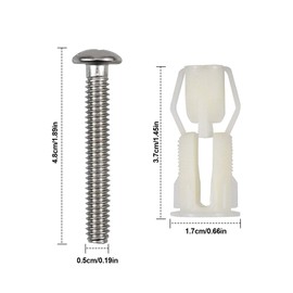 Kissral 2 Pieces Expansion Screw for Toilet Seat Attachment Screws Dowel Set for Toilet Seat Toilet Lid Replacement Parts Toilet Mounting Set Toilet Lid Attachment