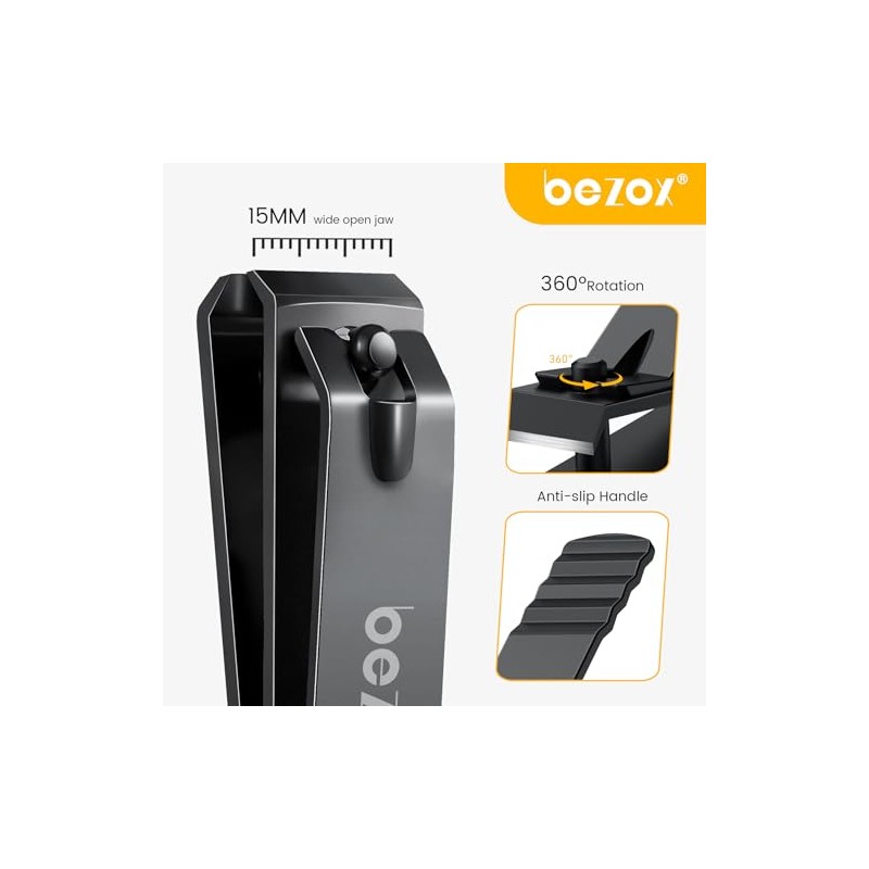 BEZOX BEZOX Sharp Curved Blade Finger Nail Clippers, Heavy Duty