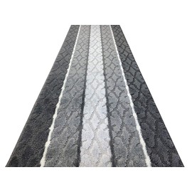 ORFA HOME Custom Cut Hallway Runner Rug, Slip Resistant, 31 Inch Wide X Your Choice of Length, Damask Anthracite, 31 Inch X 8 feet