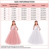 HIHCBF Flower Girls 3/4 Sleeves Lace Tulle A-Line Dress Floor
