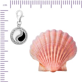 Quiges Charms Silver Plated Ying Yang Clip on Charm Lobster Clasp for Thomas Sabo style bracelets