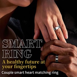 Smart Ring Health Rings Waterproof Heart Rate Monitor Calorie Counter Pedometer Distance Sleep Tracker Long Battery Life Fashion Step Counter Sports Smart Rings for Men Women