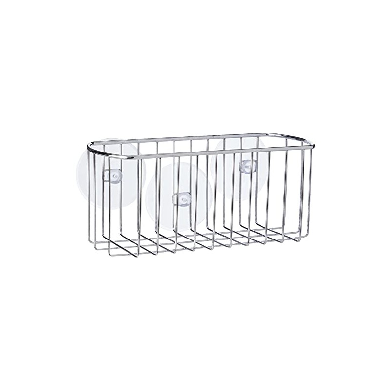 iDesign Shower Caddy Suction, Bathroom Metal Storage Shelf with Vacuum