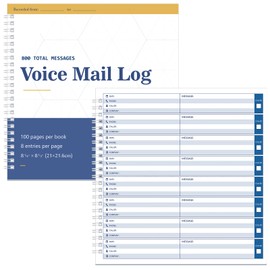 Geyee Phone Message Voice Mail Log Book 8.25 x 7.5 Inches Voicemail Message Pads 8 Per Page, 800 Book for Office(2 Pads)