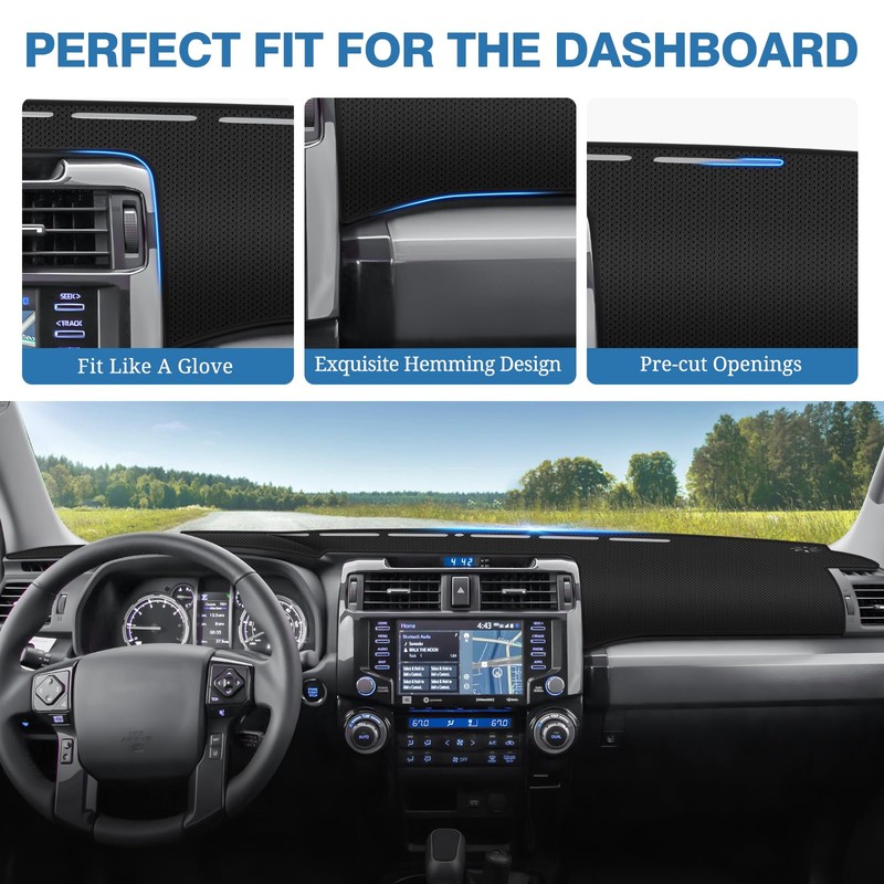 FIILINES Dash Cover for Toyota 4Runner 2010-2023, Dashboard Mat Accessories