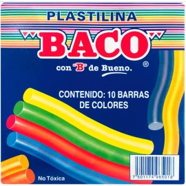 Baco Plastilina Reusable and Non-Drying Modeling Clay box with 10 bars