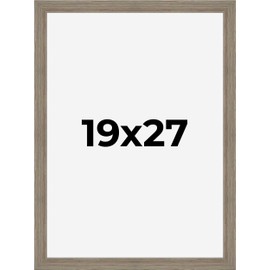 19x27 Frame Gray Barnwood Picture Frame - Modern Photo Frame Includes UV Acrylic Shatter Guard Front, Acid Free Foam Backing Board, Hanging Hardware Wood Wall Frames for Family Photos - no Mat