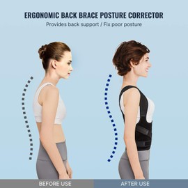 XFP Back Brace, Back Straightener Posture Corrector for Women and Men, Adjustable Posture Corrector Back Support, Relieves Back Pain, Scoliosis and Hunchback Correction, (waist 24-39 inch)
