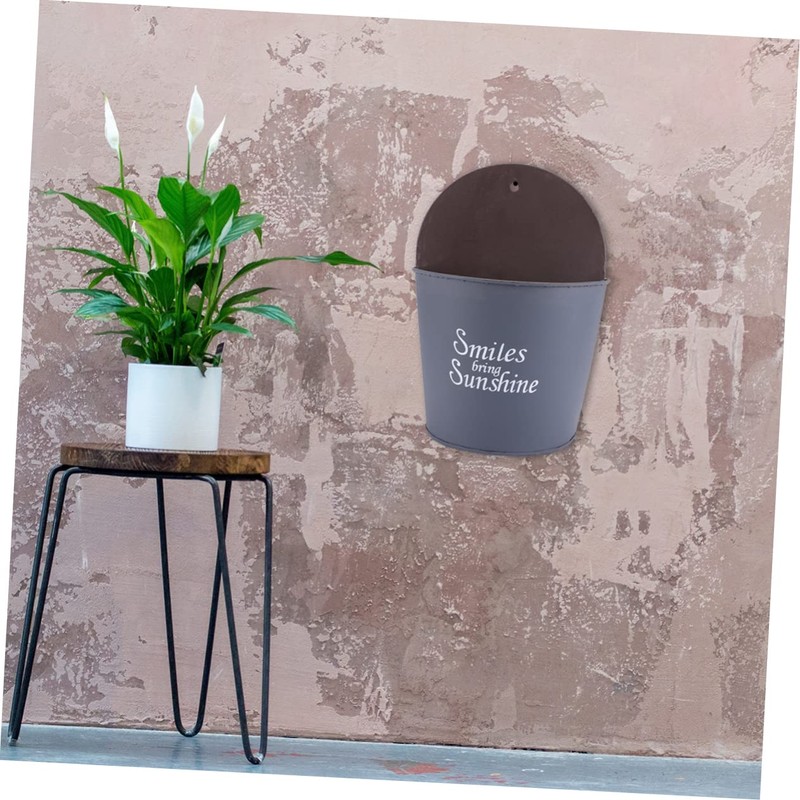 KONTONTY Iron Wall Pocket Planter Half Round Hanging Planters for