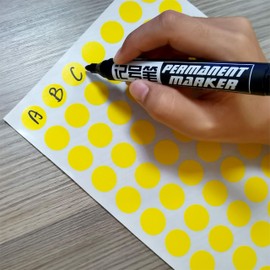 1050 PCS 3/4 Inch Round Color-Code Dot Stickers ,Color Coded Stickers Label Circle Stickers for Classroom, Office (Yellow)