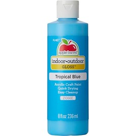 Apple Barrel, Azul tropical, pintura acrílica para manualidades, acabado brillante, 8 onzas líquidas