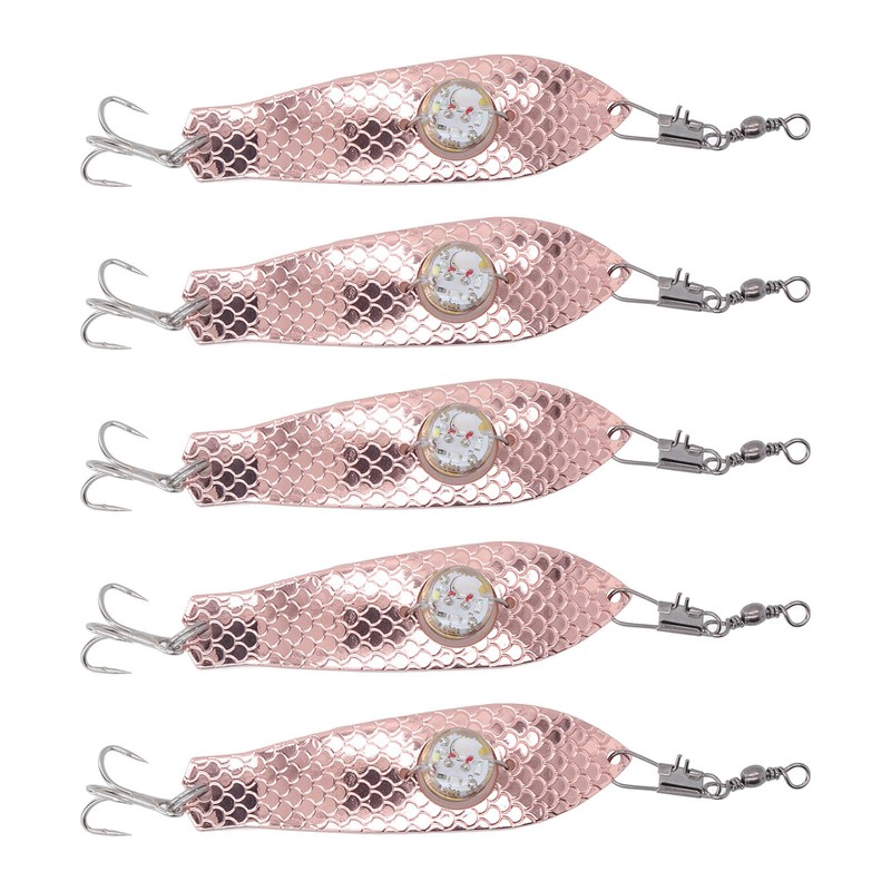 5PCS LED Fishing Lure Light Rustproof Stainless Steel LED Lighted