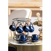 LYEOBOH 3oz Espresso Cups with Saucers, Small Coffee Cups Set