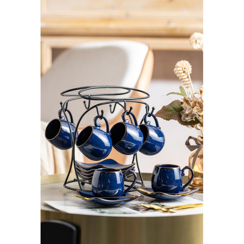 LYEOBOH 3oz Espresso Cups with Saucers, Small Coffee Cups Set