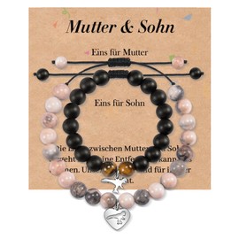 CheersLife Mother Daughter Bracelet Mother Son Bracelet Gift for Mother and Daughter Mother and Son Heart Bracelet for Girls Women Boys Matching Bracelets Set for 2 Mother's Day Back to School,