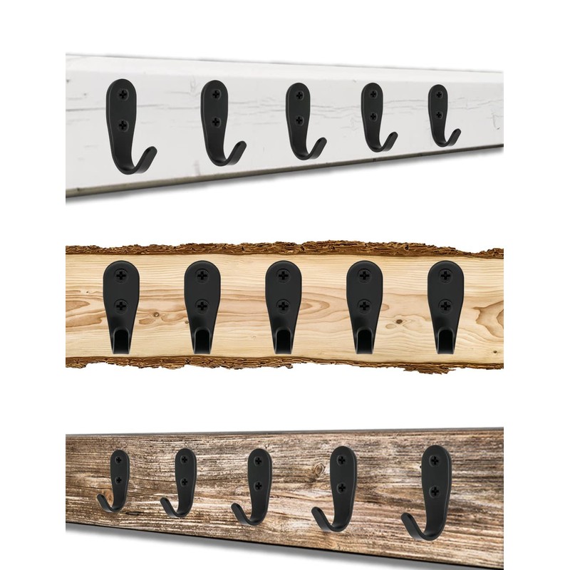 FUXXER® 5 Classic Iron Hooks, Coat Hooks, Clothes Hooks, Furniture