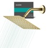AULEEND Square Rain Shower Head, High Flow Stainless Steel,Work with