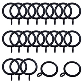 10 pcs 28mm Black Metal Curtain Rings Drapery Voile Pole Rod Hoops Eyelet Loops Slide Rings