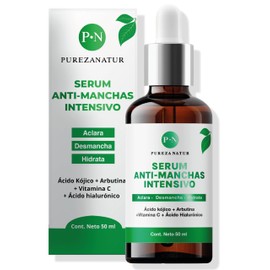 PUREZA NATUR Suero Facial aclarante intensivo para paño en cara y cuerpo + Acido Hialuronico facial + Vitamina C | Serum que Humecta y aclara la piel desvanece arrugas, manchas y repara cutis face repair skincare