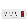 Maxxima 3 Outlet Grounded Wall Plug Adapter with On/Off Switch,