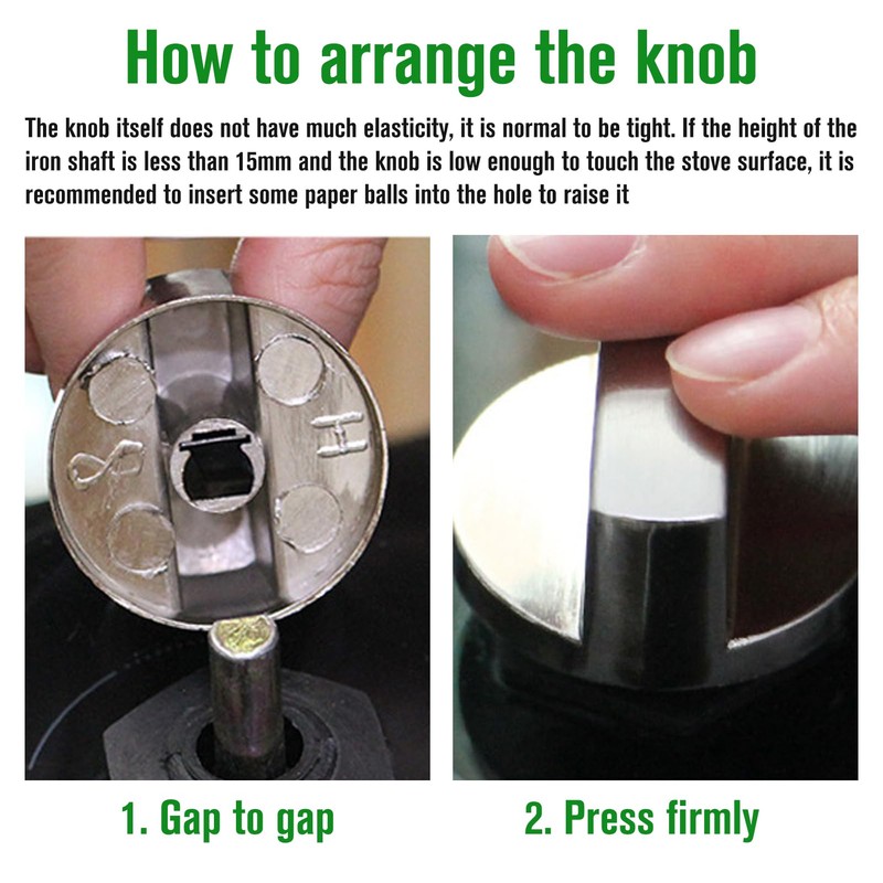 4 Pcs Cooker Knobs, Metal Gas Stove 6mm Control Knobs