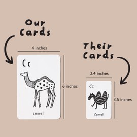 Wee Gallery Educational Flashcards for Babies, Double Sided Black and White Learning Flash cards, Animal Alphabet Cards for Visual Stimulation and Cognitive Development of Infants and Toddlers