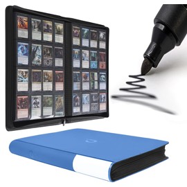 D DACCKIT Card Binder 16 Pocket - Fits 1024 Cards，4X4 Ringless Card Album with Sleeves for Trading Cards & Sports Cards（Model A，Sky Blue）