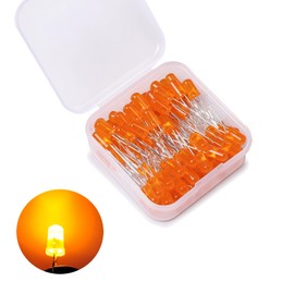 5 mm LED Light Emitting Diode, 80 Pieces Orange LED Diodes, 5 mm LED Assortment Kits for Science Projects, Schools and DIY Projects (5 mm, 80 Pieces)