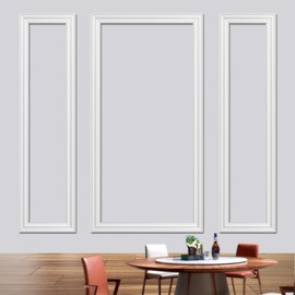 Gaahing 3 Sets Premade Accent Wall Molding Kit, Pre-Cut Wainscoting Panels, Ready to Assemble Chair Rail Moulding for Interior Decoration