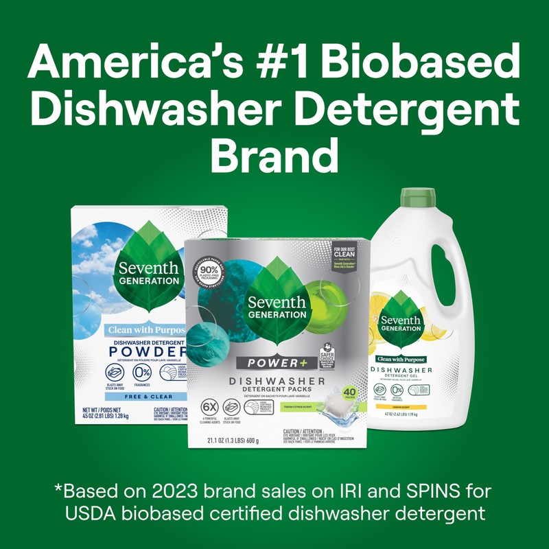 Seventh Generation Power+ Dishwasher Detergent Packs Fresh Citrus scent 1
