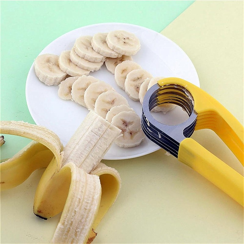 Easy Banana Slicer Hot Dog Peeler Household Fruit Salad Milkshake