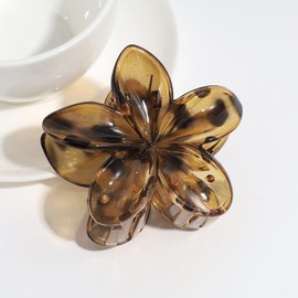 Pack of 2 Leopard Plumeria Flower Hair Clips Women, Hawaiian Claw Clip, Non-Slip Hair Clip, Strong Hold, Claw Clips, Hair Styling Accessories for Women, Party, Beach, Pool, Holiday, Yellow