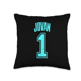 Jovan Support Accessories & Fan Gifts Men Women Jovan Supporter Number 1 Greatest Fan Throw Pillow, 16x16, Multicolor