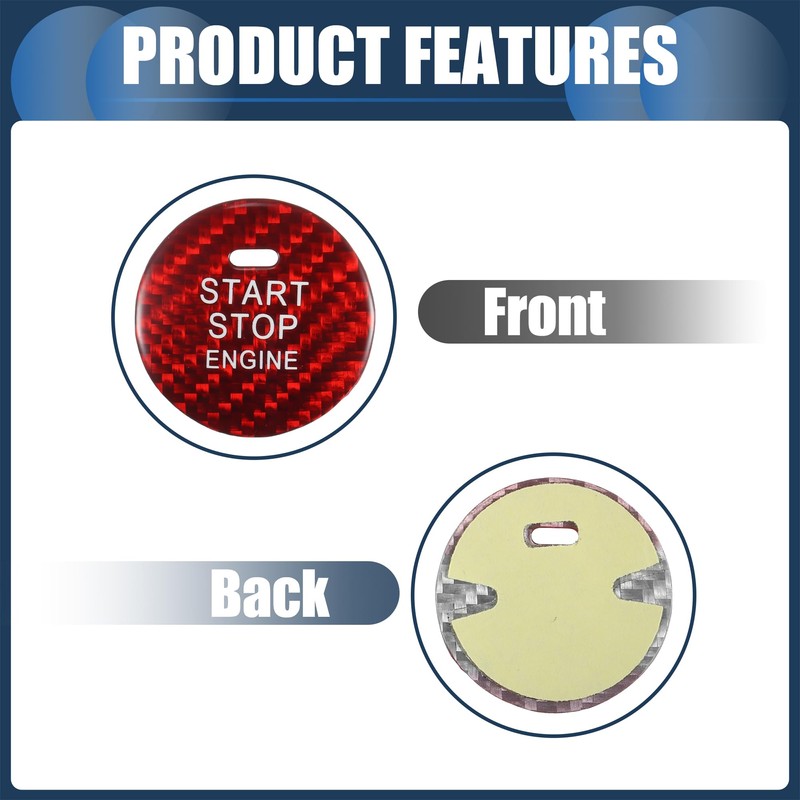 Partuto Engine Start Stop Button Cover, Front Ignition Starter Switch