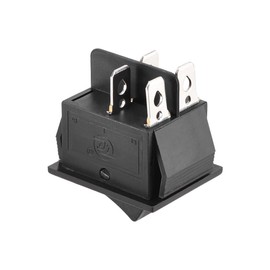 sourcing map Boot Shape 4-Pin Rocker Switch On/Off AC 250V/16A 125V/20A Black Pack of 2