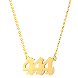 JAJAFOOK Angel Number Necklace Gold Plated Necklace for Women 111 222 333 444 555 666 777 888 999 Pendants Numerology Necklace