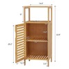 KINBOR BABY Kinborbaby Small Bathroom Storage Cabinet - Bamboo Cabinet,