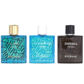 RAYHAAN Original Collection 3-Piece Fragrance Set for Men includes Pacific, Imperia, and Ocean Rush—each in a 3.4 oz bottle