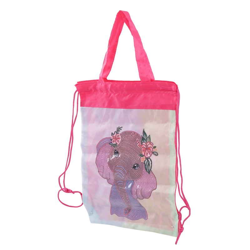 Backpack Bag WearResistant Large Capacity Rhinestones Painting with Drawstring Home