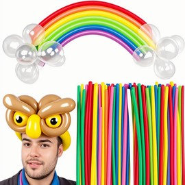 Koogel 400 PCS 260 Long Balloons, Assorted Color Skinny Latex Twisting Balloons for Animal Modeling Tying Balloon Arch Wedding Birthday outdoor Party Decor