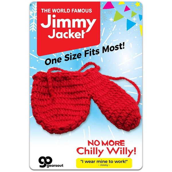 Gears Out The Jimmy Jacket Knit Wiener Warmer - Willy Warmer Funny Gifts for Men Gag Gift for Men Naughty Gifts Silly Stocking Stuffer for Men Cold Weather Gear Chilly Willy