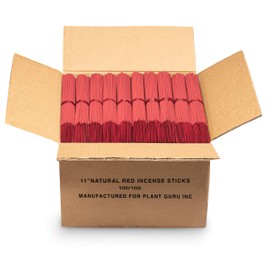 5000 Unscented (Red) Incense Sticks 11" Bulk Wholesale - 100% Natural Joss and Bamboo Punk Blanks - Great for DIY Aromatherapy Incense Making.