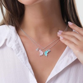 XENQITO 2 pieces necklace with pendant, girls' chains, friendship chains, friendship butterfly, BFF necklaces, best friendship necklaces for girls, birthday jewellery, gifts for girlfriends